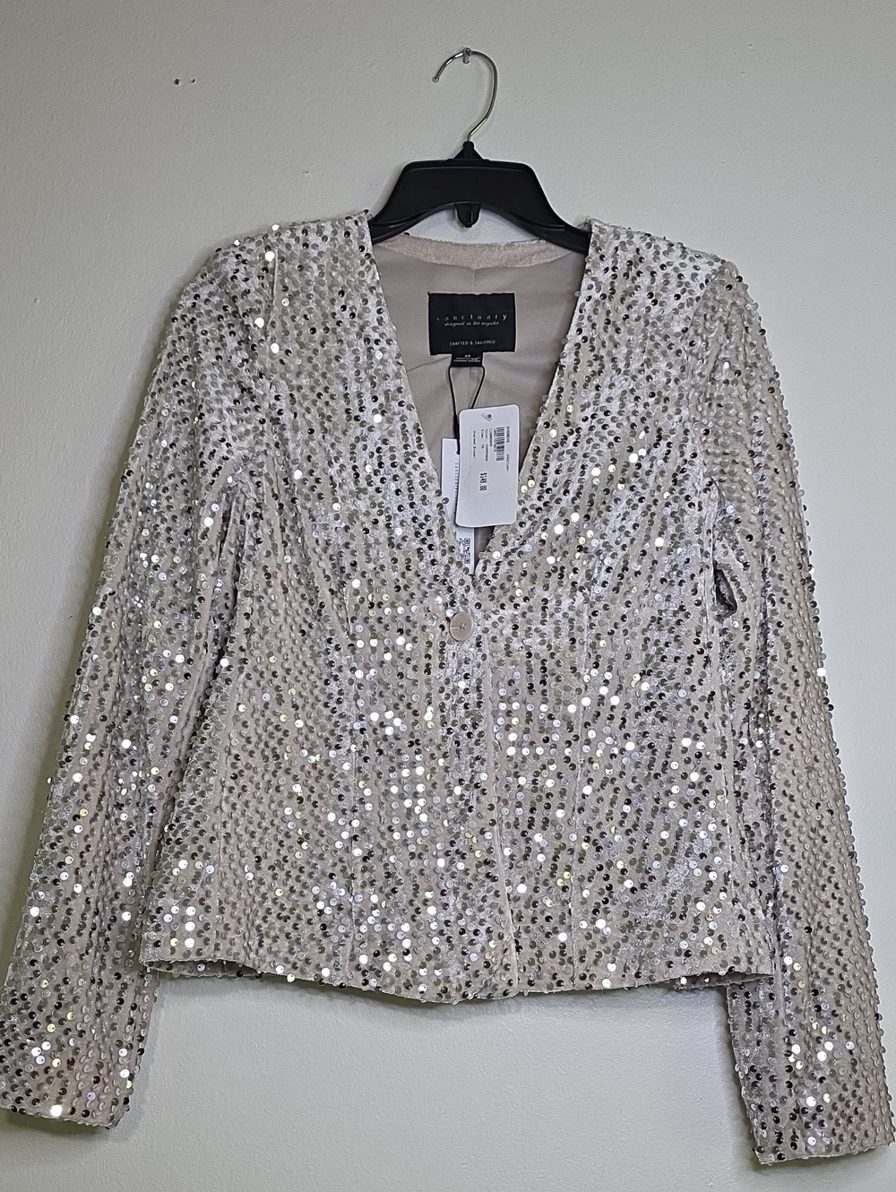 Sanctuary Champagne Charmed Sequin Blazer